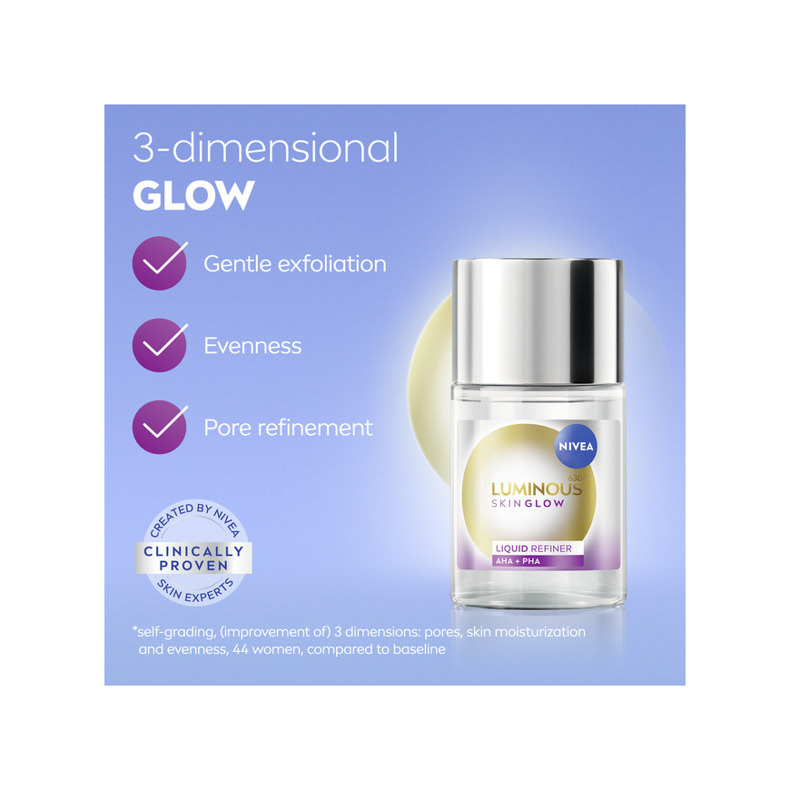 Nivea Luminous Skin Glow Liquid Refiner - отшелушивающий жидкий скраб - 100 мл – 2