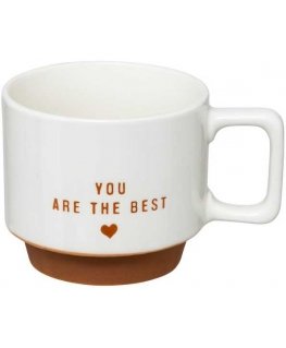 Secret De Gourmet 4 porcelāna krūzīšu komplekts HELLO uz metāla statīva, 4 x 300 ml