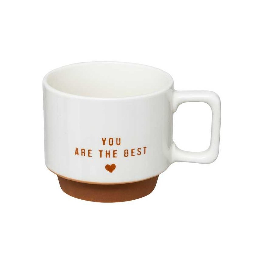 Secret De Gourmet set of 4 porcelain cups HELLO on a metal stand, 4 x 300 ml