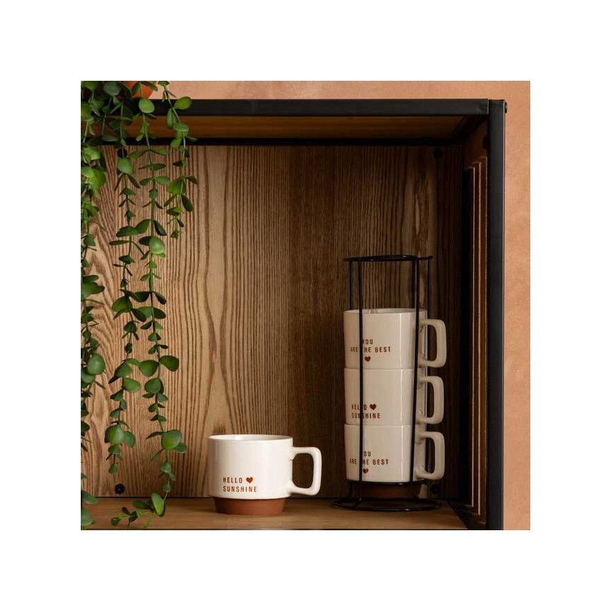 Secret De Gourmet 4 porcelāna krūzīšu komplekts HELLO uz metāla statīva, 4 x 300 ml – 3