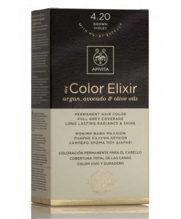 Long-lasting hair dye Apivita MY COLOR ELIXIR, 4.20 Brown Violet