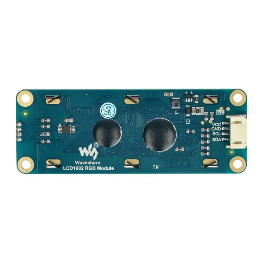 LCD1602 I2C ekraan 2x16 sümbolit, värviline, RGB valgustus, Waveshare 19537 – 3