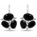 Brilio Silver Stilingi silver earrings with black zirconia EA1182WBC