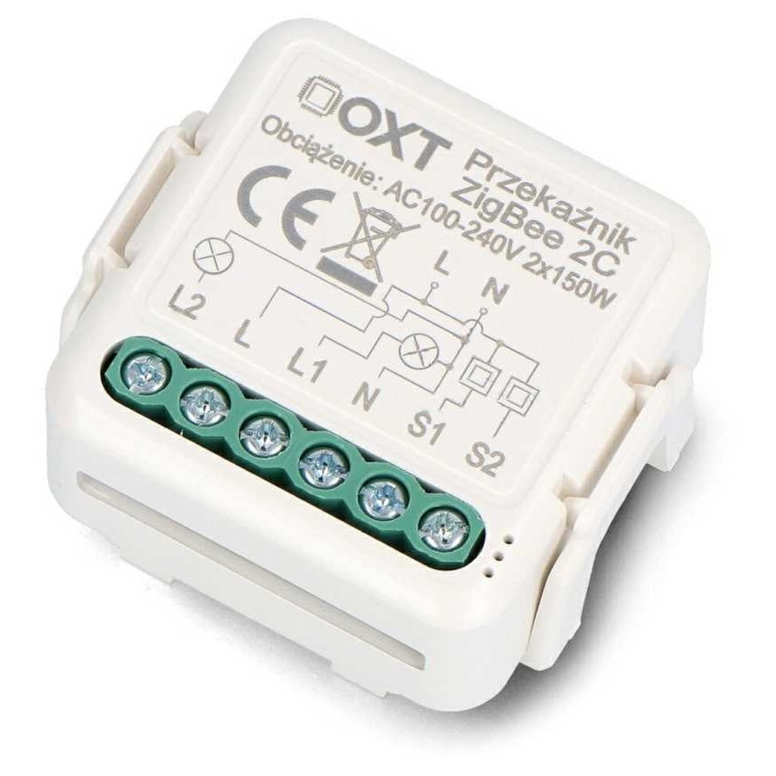 Tuya – 2-channel mini ZigBee transmitter-receiver – Android/iOS app – OXT T262