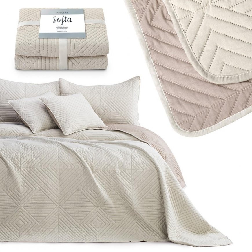 AmeliaHome LOVA / AH / SOFTA / BEIGE + KAPUČINO / 170 x 270 – 3