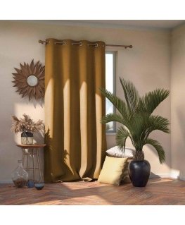 Naktinė užuolaida su žiedais AmeliaHome BLACKOUT 140X270 cm, 1 vnt., spalva: garstyčių