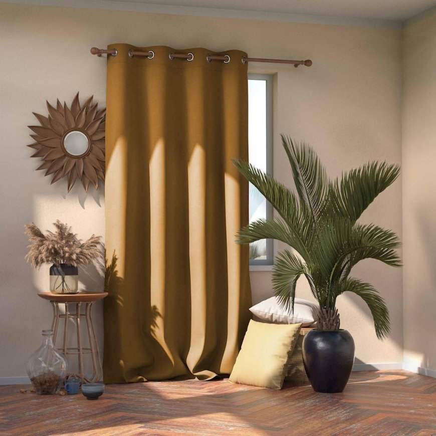 Yöverho renkailla AmeliaHome BLACKOUT 140X270 cm, 1 kpl, väri: sinappi – 4