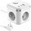 Viking Technology Viking power adapter YC33, 3x 230 V, 1x USB-A, 2x USB-C, ON/OFF switch, length 1.4 m, white Viking Technology Viking power adapter YC33, 3x 230 V, 1x USB-A, 2x USB-C, ON/OFF switch, length 1.4 m, white