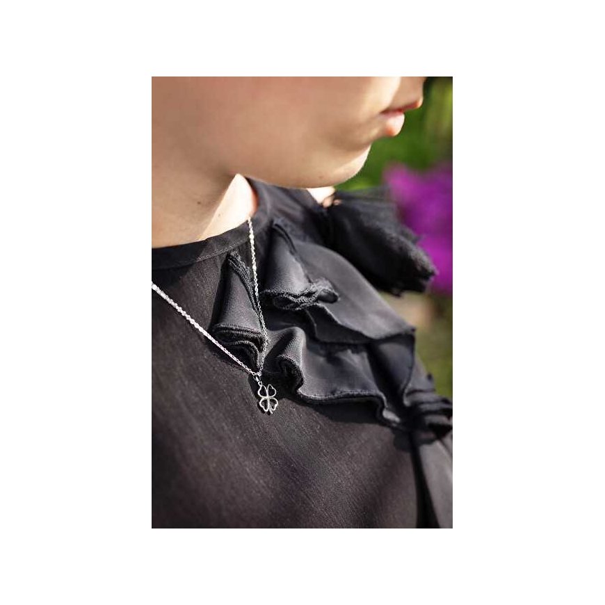 Agato Silver Necklace Four Leaf Clovers AGS1605/47 (chain, pendant) – 2