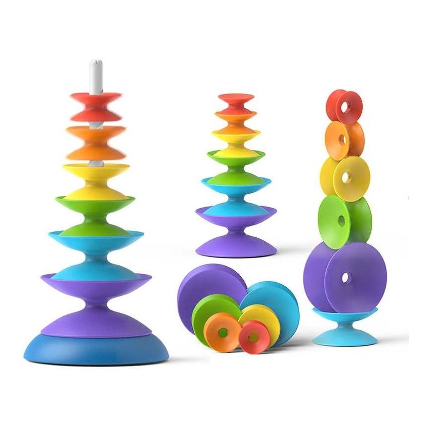 Woopie Baby Spalvotas spiralinis balansinis bokštas Ritės – 3