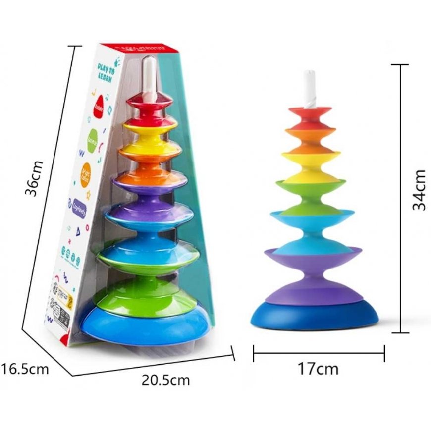 Woopie Baby Colorful Spiral Balancing Tower Ribbons – 4