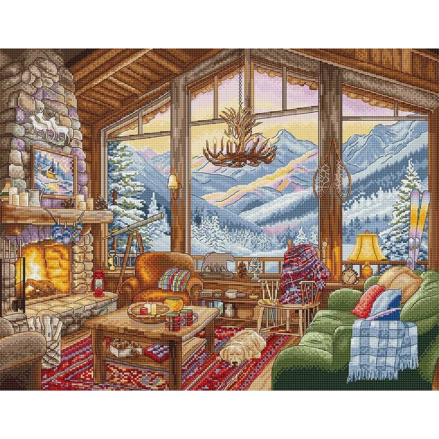 Letistitch Krēslu izšūšanas komplekts "Ziemas mājiņa" 39x31cm SLETIL9922 – 2