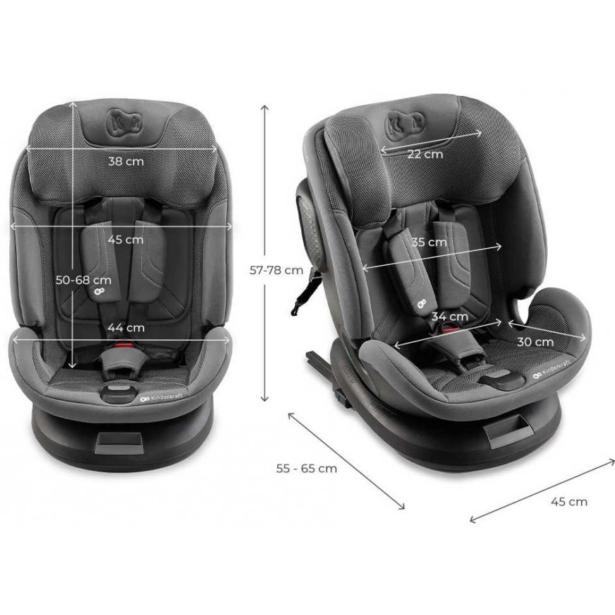 Kinderkraft KINDENKRAFT car seat 40-150 cm, XPEDITION 3 i-size, gray, KCXPED03GRY0000 – 3