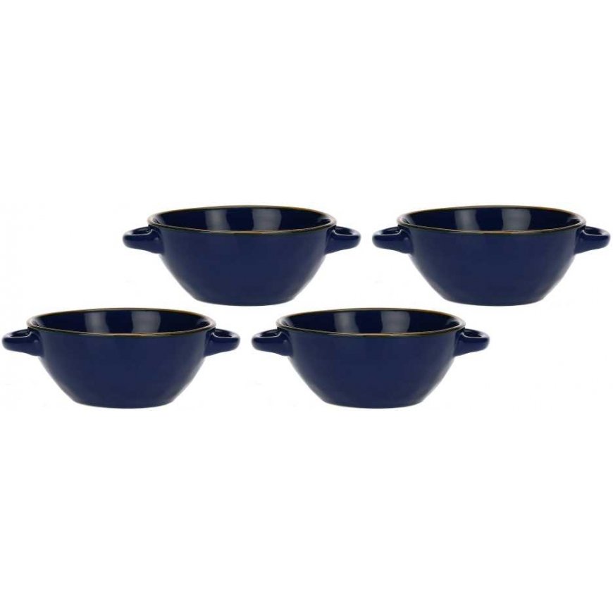 ROSE&TULIPS COBALT BLUE CONCERTO 4-piece bowl set 2H 600 ml