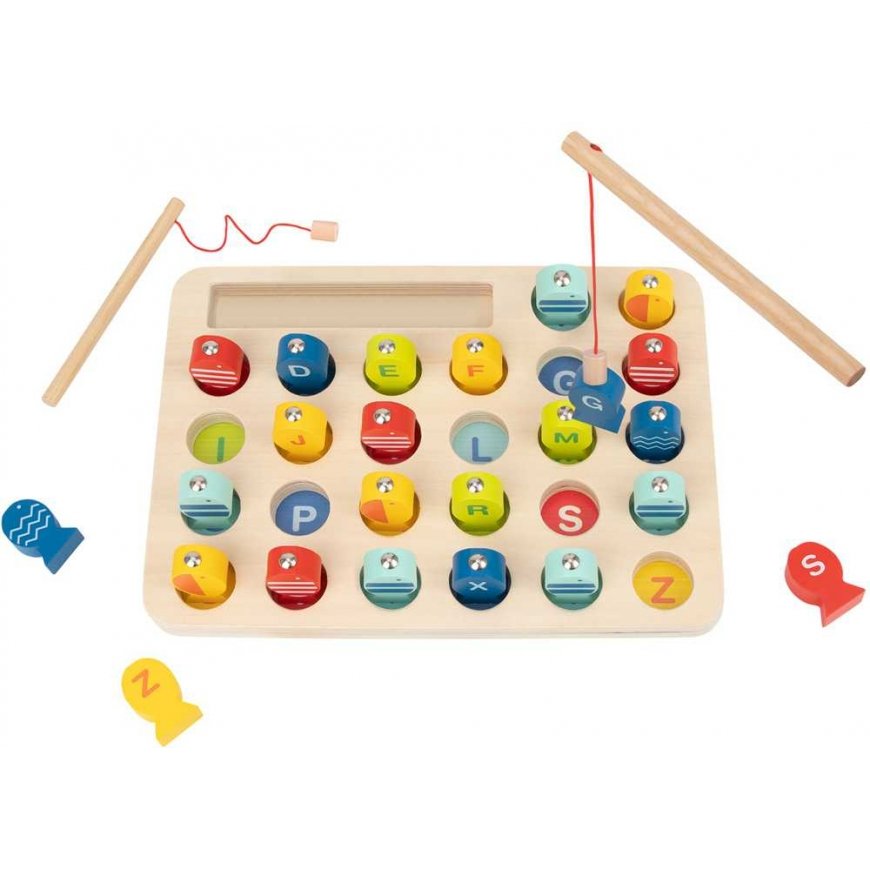 Tooky Toys Tooky puidust mäng kalade püüdmiseks, õppe tähtedega, 29 tk. – 2
