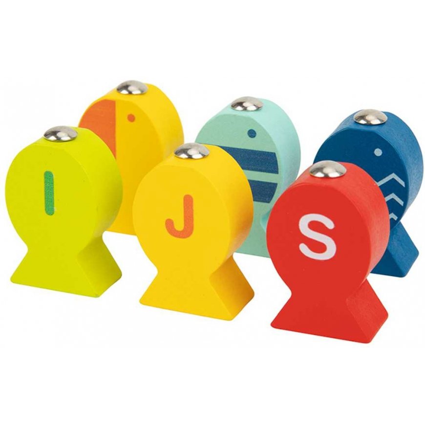 Tooky Toys Tooky puidust mäng kalade püüdmiseks, õppe tähtedega, 29 tk. – 5