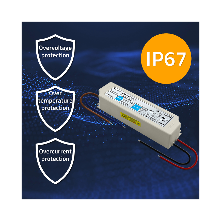 QOLTEC 50941 Impulssöötja IP67 100V-240V 36W 12V 3A – 4