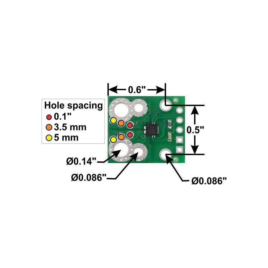 ACS711EX current sensor, from -15A to 15A, Pololu 2452 – 3