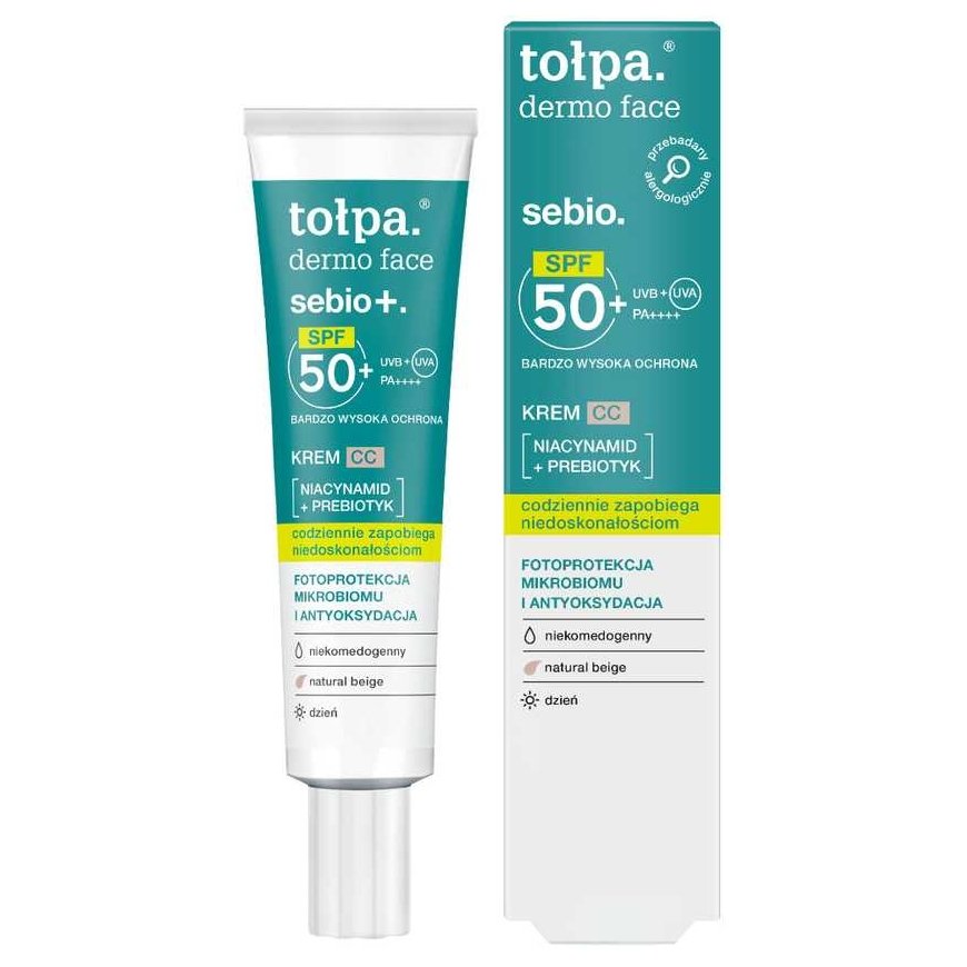 TOŁPA Dermo Riebiai odai + CC kremas SPF 50+ 40 ml