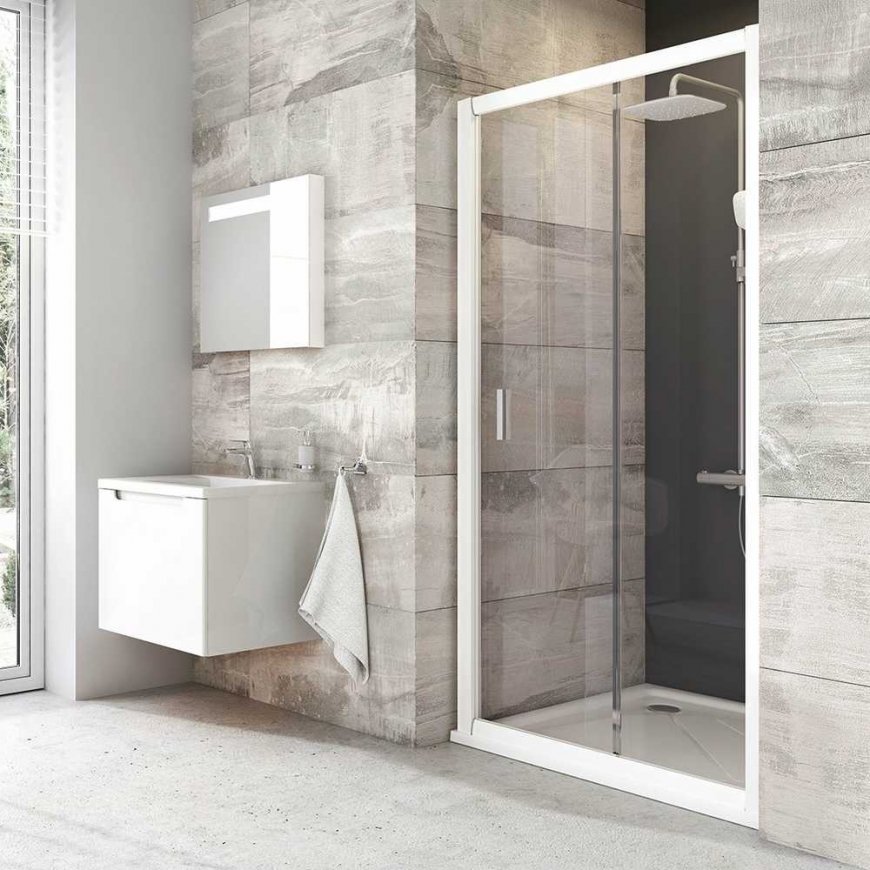 Sliding shower doors Ravak Blix, BLDP2-120, white + transparent glass