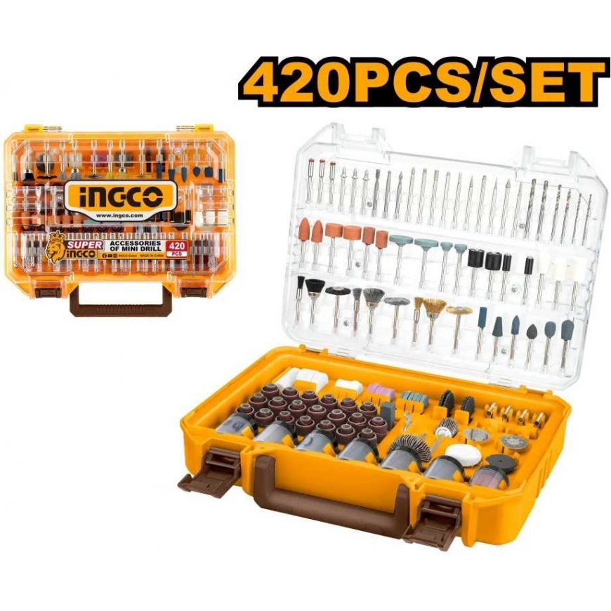 Ingco AKMG4208 puuri tarvikute komplekt 420tk – 2