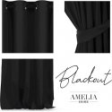 Ночная штора с кольцами AmeliaHome BLACKOUT 140X270 см, 1 шт., цвет: черный