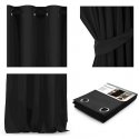 Night curtain with rings AmeliaHome BLACKOUT 140X270 cm, 1 pc, color: black