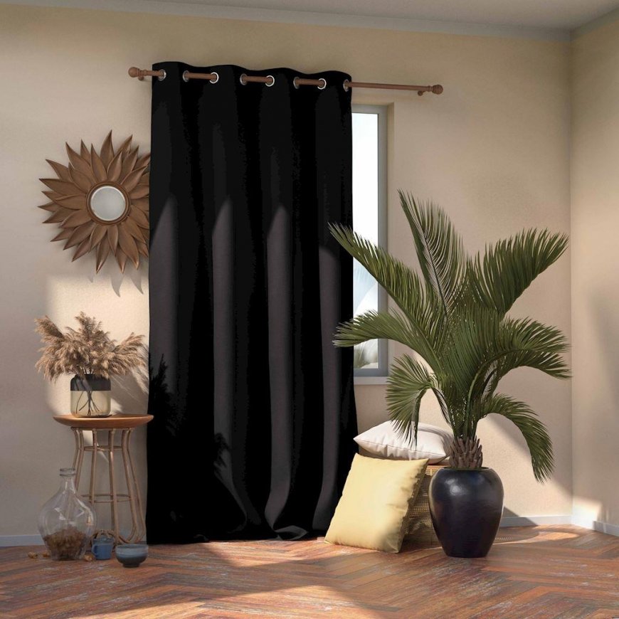 Yöverho renkailla AmeliaHome BLACKOUT 140X270 cm, 1 kpl, väri: musta – 4