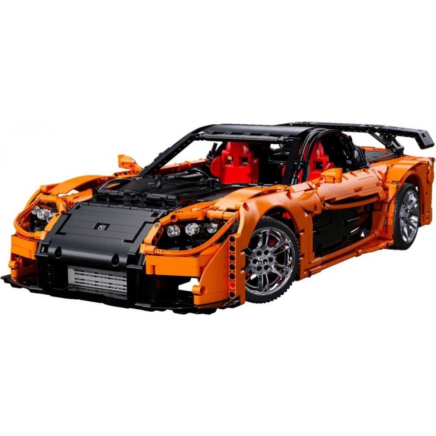 CaDA-rakennuspalikat Etäohjattava auto 56 cm oranssi väri autot kilpailu Mazda RX-7 3305 osat RC – 2