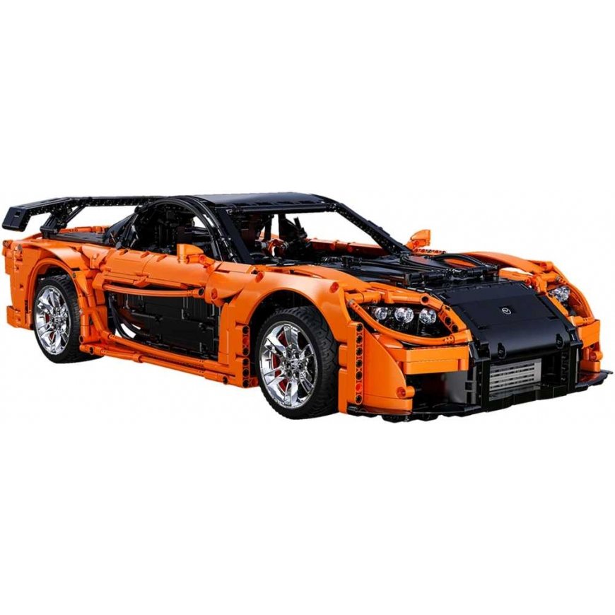 CaDA ehitusplokid Kaugjuhtimisega auto 56 cm oranž värv Mazda RX-7 3305 osad RC – 5