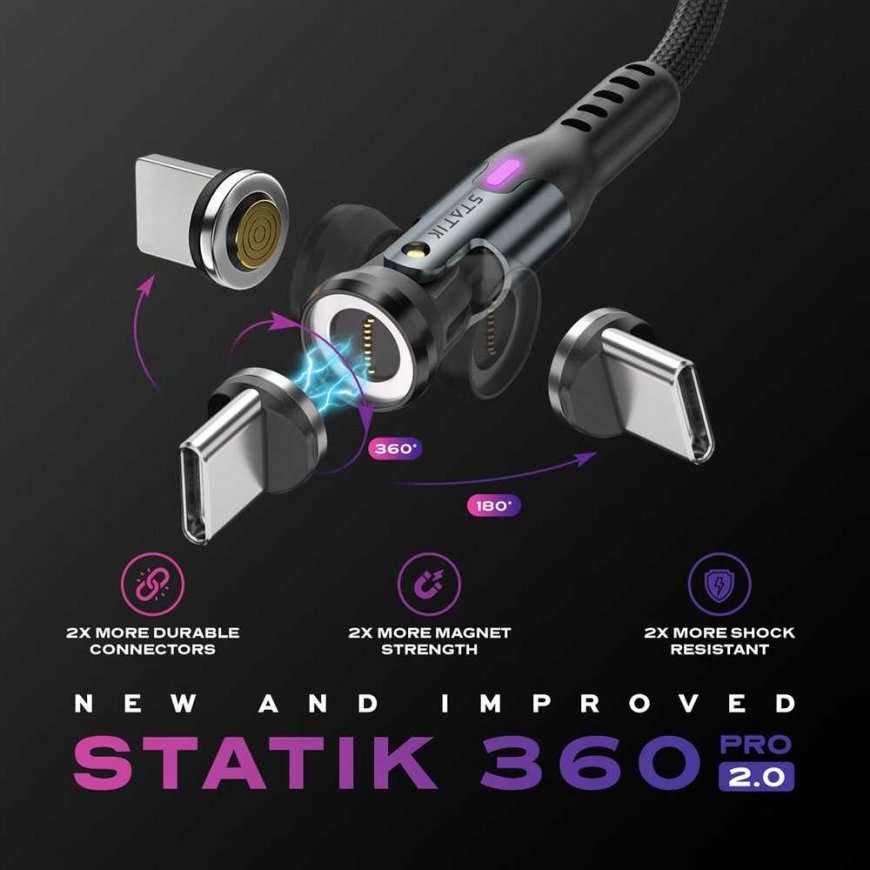 STATIK Statik 360 Pro Кабель 2.0 USB-C Только 1м, Черный – 3