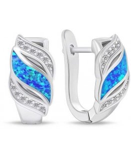 Brilio Silver Brilio Silver Charming silver earrings with zirconia and synthetic opal EA970WB
