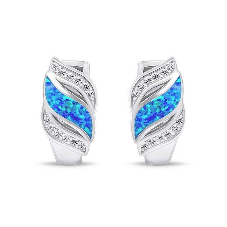 Brilio Silver Brilio Silver Charming silver earrings with zirconia and synthetic opal EA970WB – 2