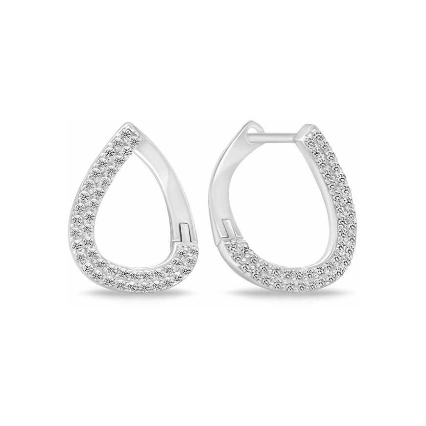 Brilio Silver Elegant silver earrings with zirconia EA1075W