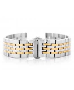 Zelta Klusā Modeļa 4 rokassprādze - sudraba un zelta 22mm
