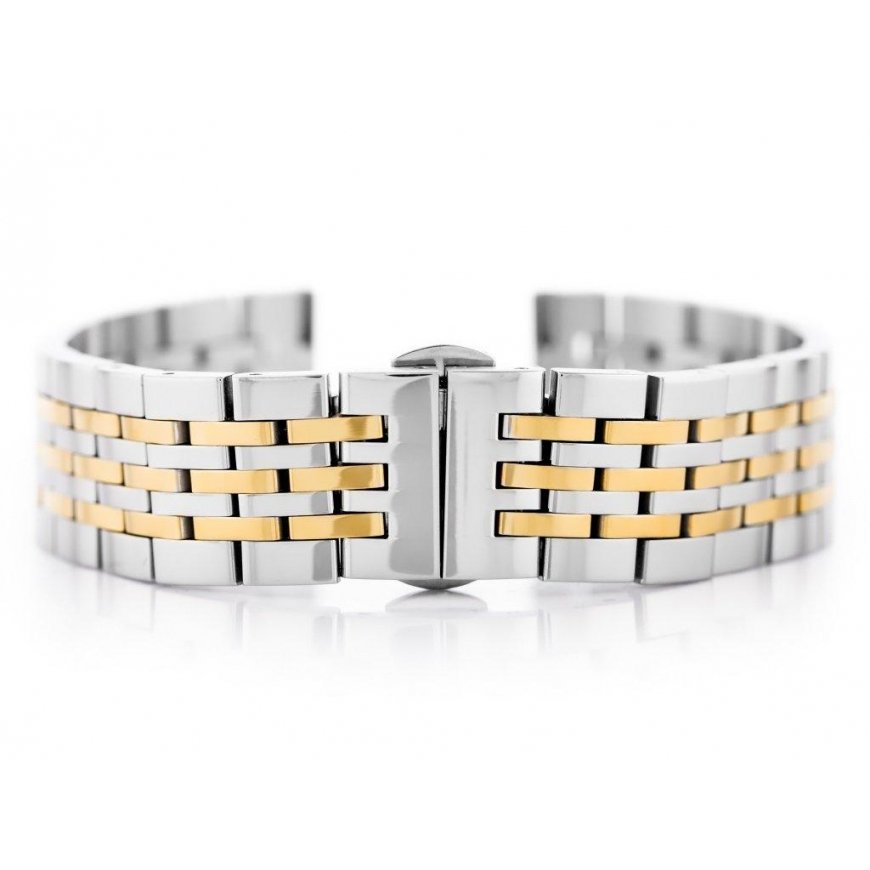 Gold Pacific Model 4 bracelet - silver and gold 22mm