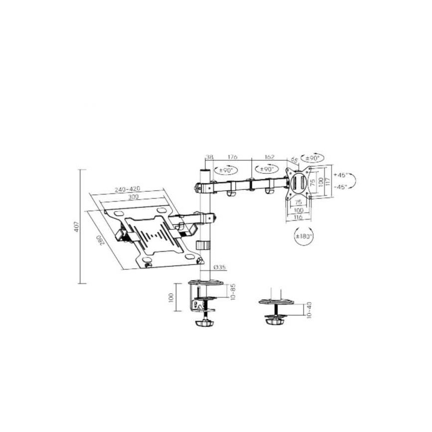 Laikiklis Fellowes Brateck LDT66-C024ML – 4