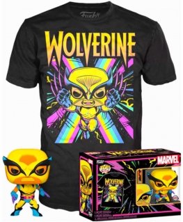 Funko komplekts figūra POP & Tee Marvel Wolverine Melns Gaisma