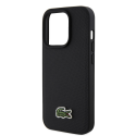 Lacoste Iconic Petit Pique Woven Logo MagSafe kate Apple iPhone 15 Pro musta värv + USB-C/USB-C kaabel