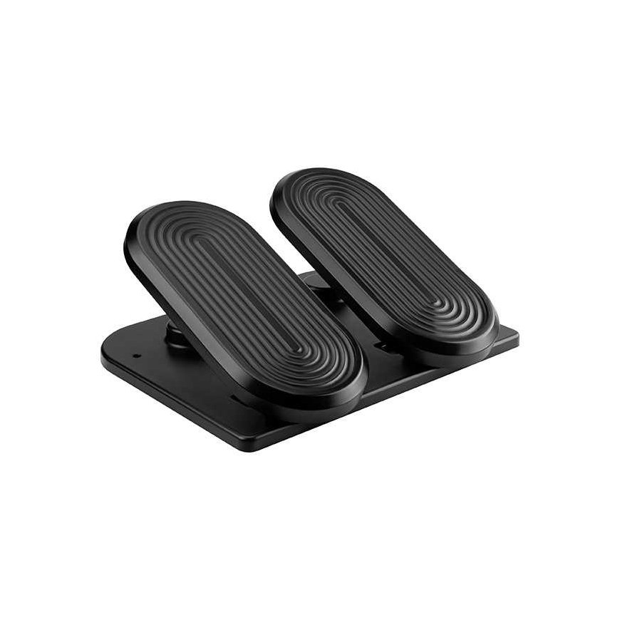 Laikiklis Ergonomiška kojų bazė, fitneso steperis, juodas, plienas, 20 kg keliamoji galia, Powerton, struktūrinis paviršius