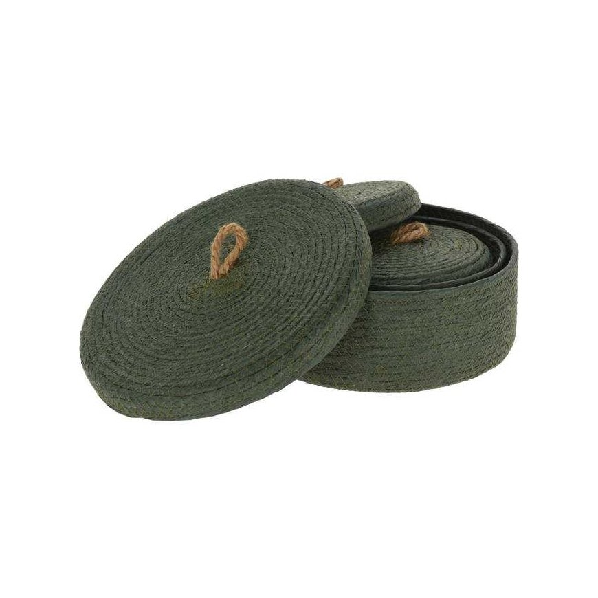 KOOPMAN Decorative storage baskets, jute lid, 3 pcs – 2