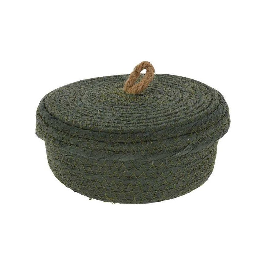 KOOPMAN Decorative storage baskets, jute lid, 3 pcs – 4