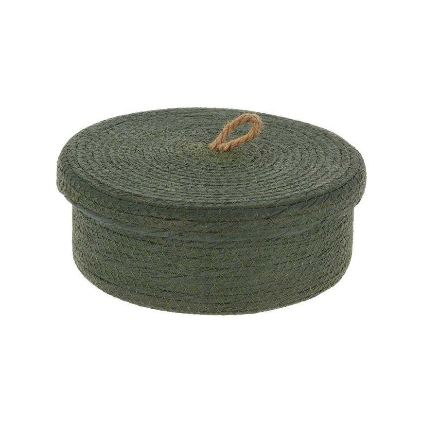 KOOPMAN Decorative storage baskets, jute lid, 3 pcs – 5