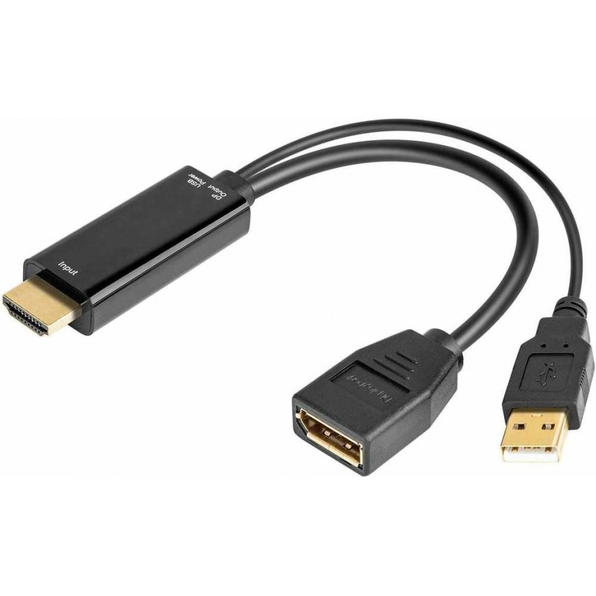 PremiumCord AV adapter HDMI – DisplayPort + USB-A must – 2