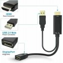 PremiumCord AV adapters HDMI – DisplayPort + USB-A melns