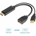 PremiumCord AV adapter is HDMI – DisplayPort + USB-A black PremiumCord AV adapter is HDMI – DisplayPort + USB-A black