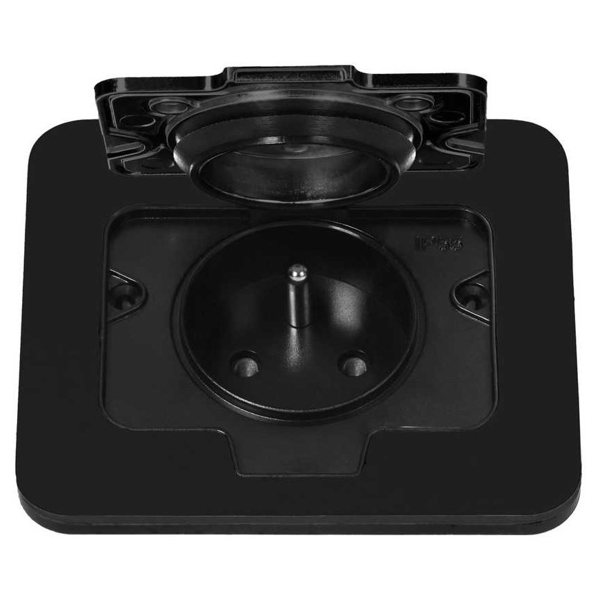 Orno Hermetic rectangular electrical socket, IP55, black – 2