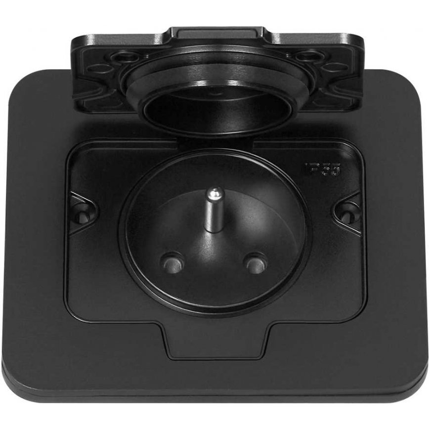 Orno Hermetic rectangular electrical socket, IP55, black – 3