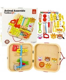Lean Toys Koka dzīvnieku komplekts somā
