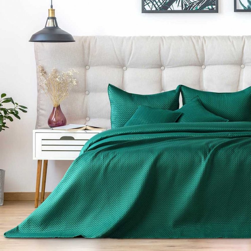 Gultas CARMEN krāsas pudele zaļā vienkārša veida materiāls - tekstils satīns 220x240 AmeliaHome – 2